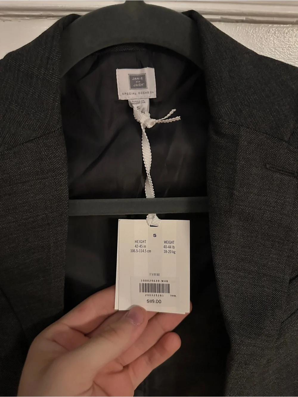 Janie and Jack Gray Herringbone Girls' Blazer